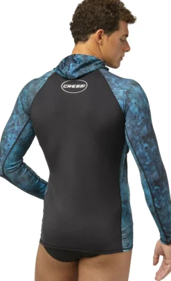 Cressi Cobia Hooded Top Long Sleeves 1mm Blue Camo