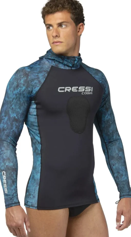 Cressi Cobia Hooded Top Long Sleeves 1mm Blue Camo