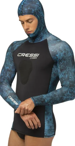Cressi Cobia Hooded Top Long Sleeves 1mm Blue Camo