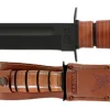 Ka-Bar KB1225 Fighting Utility Knife Brown Leather Sheath Straight Edge