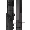 Ka-Bar KB1266 Modified Tanto Knife with Black Hard Plastic Sheath Straight Edge