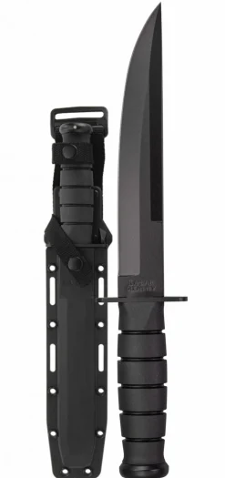 Ka-Bar KB1266 Modified Tanto Knife with Black Hard Plastic Sheath Straight Edge