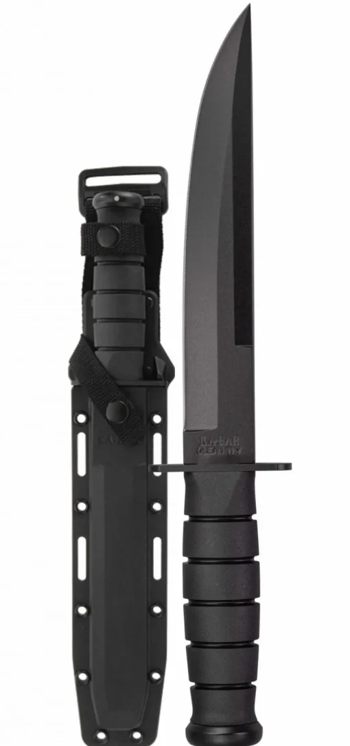 Ka-Bar KB1266 Modified Tanto Knife with Black Hard Plastic Sheath Straight Edge