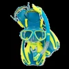 Rocks Junior Mask/Snorkel/Fins Set Blue/Lime