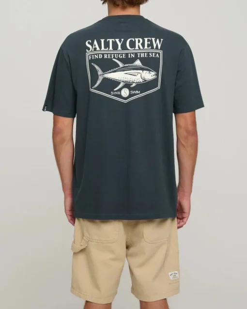Salty Crew Angler Standard Tee Coal