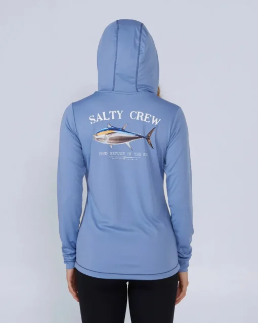 Salty Crew Big Blue Hooded Sunshirt Wmns Blue Dusk