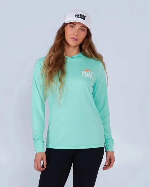 Salty Crew Cruisin Hooded Sunshirt Sea Foam