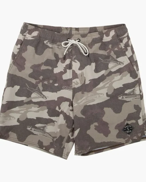 Salty Crew Lowtide Elastic Boardshort Camo Tan