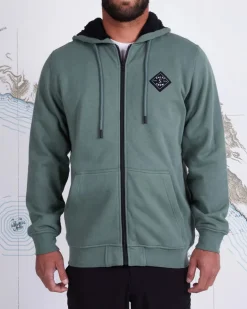 Salty Crew Shelter Sherpa Fleece Fatigue Green