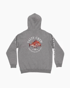 Salty Crew Snap Attack Crew Hoodie Grey Marle