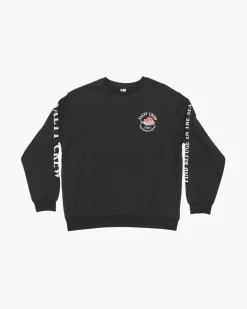 Salty Crew Snap Attack Crew Fleece Jumper Black