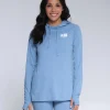 Salty Crew Thrill Seekers Hooded Sunshirt Wmns Marine Blue