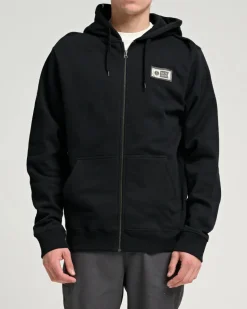 Salty Crew Topstitch Zip Fleece Black