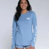 Salty Crew Womens Thrill Seekers Crew Sunshirt Marine Blue
