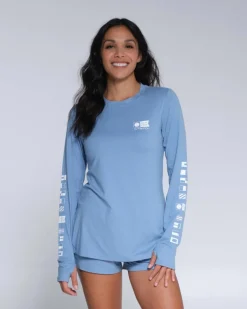 Salty Crew Womens Thrill Seekers Crew Sunshirt Marine Blue